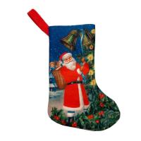 Новогоднее украшение Носок Дед Мороз 16.5x24x0,5 см