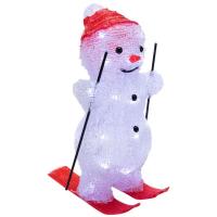 Фигурка светодиодная Снеговик на лыжах (16х20х29 см)