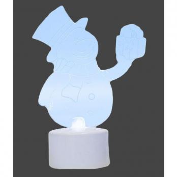 Фигурка светодиодная Снеговик с подарком (6.8х3.8х10 см)