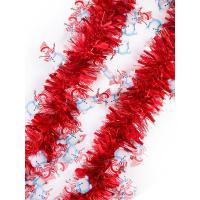 Мишура Красная со снеговиками (200х8 см)