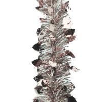 Мишура Лесная серебристая с розовым (200x9.5 см)