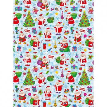 Бумага упаковочная Miland Дедушка Мороз разноцветная (в рулоне, 70x100 см)