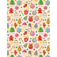 Бумага упаковочная Miland Новогодние сладости разноцветная (10 листов в рулоне, 70x100 см)