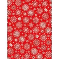 Бумага упаковочная Miland Снежинки на красном (10 листов в рулоне, 70x100 см)
