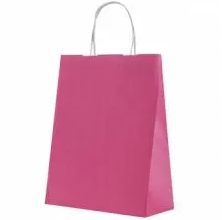 Крафт пакет с кручеными ручками «Розовый», 32х23х12 см