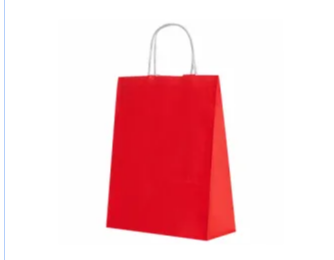 Крафт пакет с кручеными ручками «Красный», 32х23х12 см