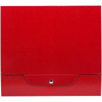 Папка архивная на кнопке (80мм, красная, ламинированный картон, Италия)