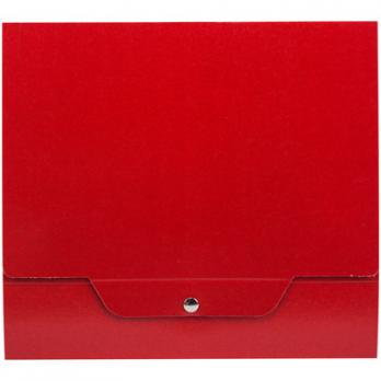 Папка архивная на кнопке (80мм, красная, ламинированный картон, Италия)