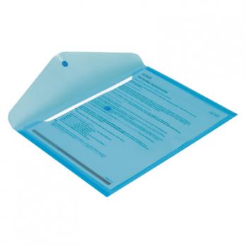 Папка конверт с кнопкой КНК 180 прозрачно-синяя